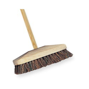Deck scrubbing brush complete with handle (9")