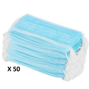 Disposable 3ply IIR face mask with ear loops (50)