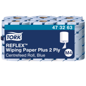 Tork Reflex Wiping Paper Plus Centrefeed Blue Roll (M4) 473263 Eco Label