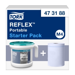 Tork Reflex Portable Centrefeed Dispenser Starter Pack with Blue Roll (M4) 473188