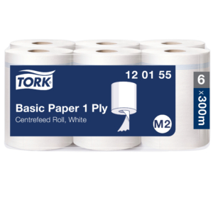 Tork Basic Centrefeed Paper 1ply White Roll (M2) 120155 Eco Label