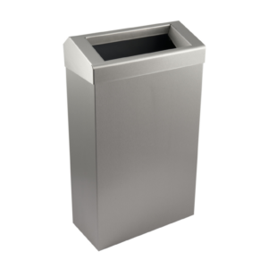 Brushed Stainless Steel 30Ltr Slim Line Wastebin with Chute Lid