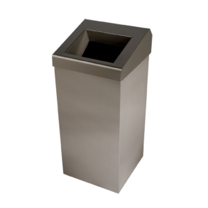 Brushed Stainless Steel 50 ltr Wastebin with Chute Lid