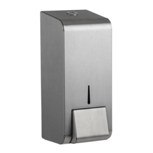 Brushed stainless steel liquid soap dispenser