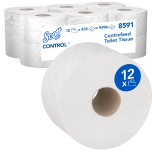 Scott® Control™ Centrefeed Toilet Tissue 8591 - 2 Ply Toilet Paper - 12 Toilet Rolls